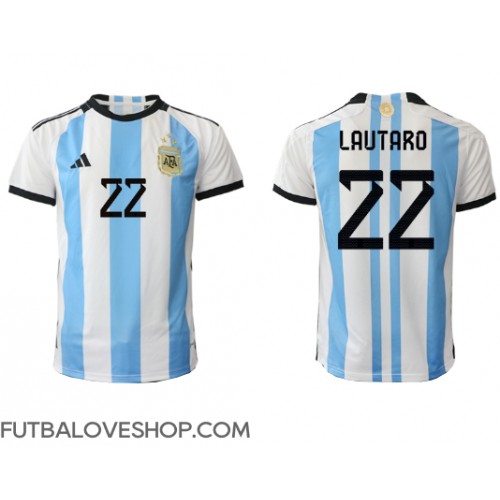 Dres Argentína Lautaro Martinez #22 Domáci MS 2022 Krátky Rukáv